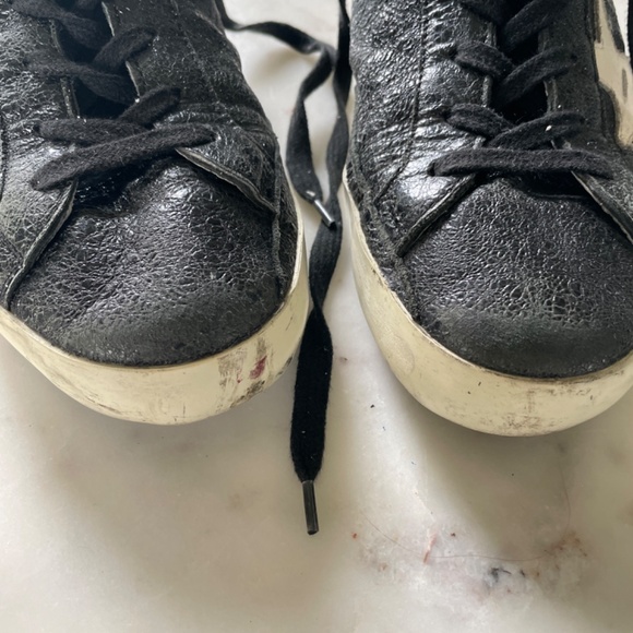 GOLDEN GOOSE Super-Star Black Low Top Sneakers, Size 38 - Picture 7 of 13